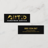 Carte De Visite Mini Matériel de construction Gold Handyman (Devant / Derrière)