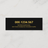 Carte De Visite Mini Matériel de construction Gold Handyman (Dos)