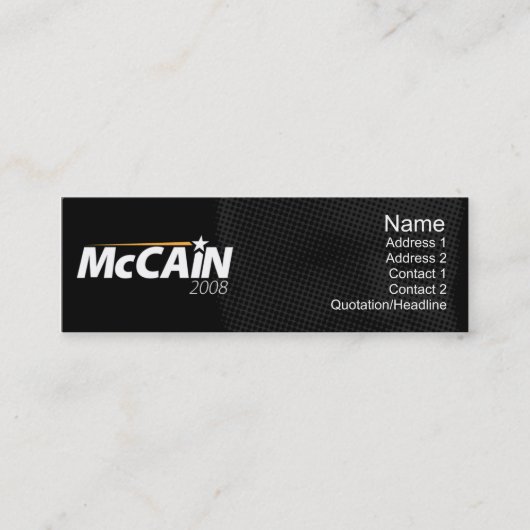Carte De Visite Mini McCain - maigre (Devant)