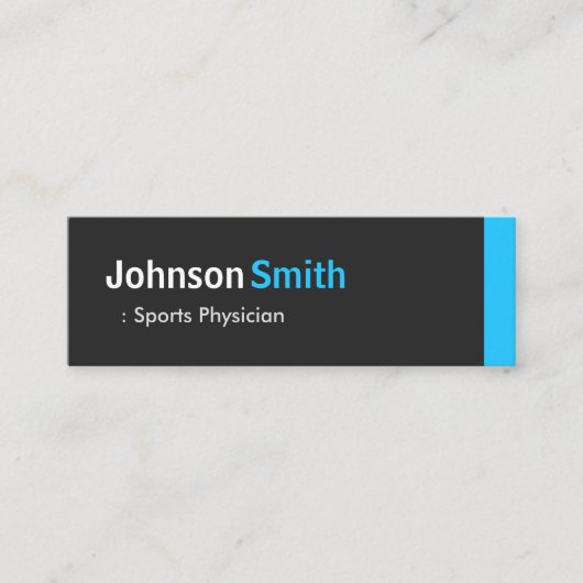 Carte De Visite Mini Médecin sportif - Personnel Aqua Blue Mini (Devant)