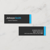 Carte De Visite Mini Médecin sportif - Personnel Aqua Blue Mini (Devant / Derrière)