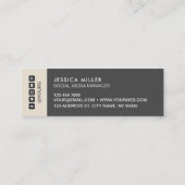 Carte De Visite Mini Médias sociaux modernes classiques gris foncé et b (Dos)