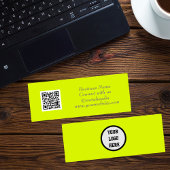 Carte De Visite Mini Médias sociaux QR Code scanner Fluorescent Jaune