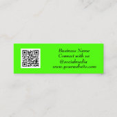 Carte De Visite Mini Médias sociaux QR Code scanner Fluorescent Vert (Devant)