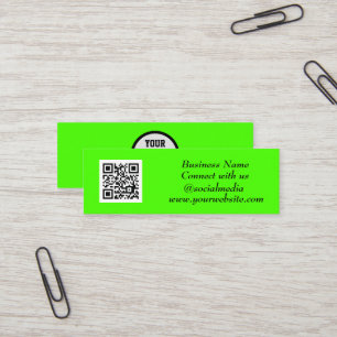 Carte De Visite Mini Médias sociaux QR Code scanner Fluorescent Vert
