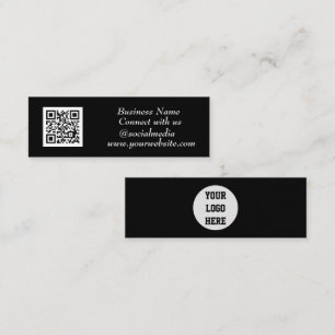 Carte De Visite Mini Médias sociaux QR Code scanner noir professionnel