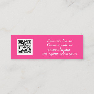 Carte De Visite Mini Médias sociaux QR Code scanner rose Feminine