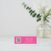 Carte De Visite Mini Médias sociaux QR Code scanner rose Feminine (Debout devant)
