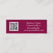 Carte De Visite Mini Médias sociaux QR Code scanner rose Feminine (Devant)