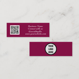 Carte De Visite Mini Médias sociaux QR Code scanner rose Feminine