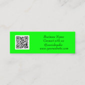 Carte De Visite Mini Médias sociaux QR Code Simple Fluorescent Vert (Devant)