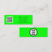 Carte De Visite Mini Médias sociaux QR Code Simple Fluorescent Vert (Devant / Derrière)