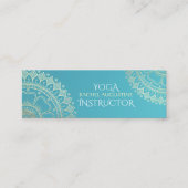 Carte De Visite Mini Méditation Yoga Instructeur Vert Bleu Or Mandala (Devant)