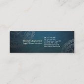 Carte De Visite Mini Méditation Yoga Instructeur Vert Bleu Or Mandala (Dos)