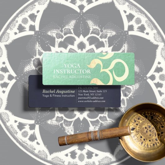 Carte De Visite Mini Méditation Yoga Instructeur Vie Entraîneur OM Symb