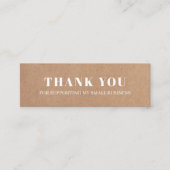 Carte De Visite Mini Merci blanc en carton d'élégance minimale (Devant)