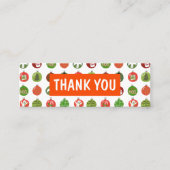 Carte De Visite Mini Merci Commande médias sociaux icônes XMAS Holiday (Devant)