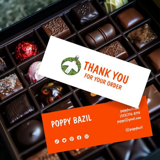 Carte De Visite Mini Merci Commande médias sociaux icônes XMAS Holiday