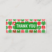 Carte De Visite Mini Merci Commande médias sociaux icônes XMAS Holiday (Devant)