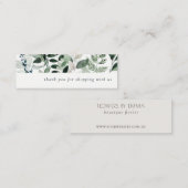 Carte De Visite Mini Merci De Foliage Tropical Feuillu Vert À Commande (Devant / Derrière)