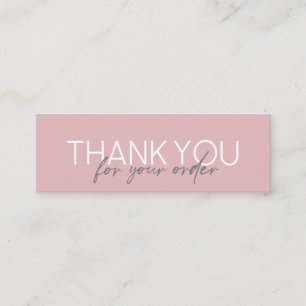 Carte De Visite Mini Merci de script manuscrit simple rose