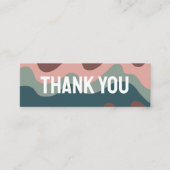 Carte De Visite Mini MERCI Earthy Wavy Stripes Icônes sociales (Devant)