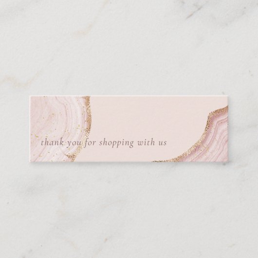 Carte De Visite Mini Merci en marbre  Pastel Soft Blush Rose Gold Agate (Devant)