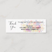 Carte De Visite Mini Merci Floral Art Code remise QR Insérer (Devant)