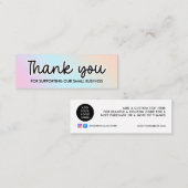 Carte De Visite Mini MERCI HOLOGRAPHIQUE RAINBOW pour votre commande (Devant / Derrière)