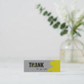 Carte De Visite Mini Merci Jaune Gris Moderne (Debout devant)
