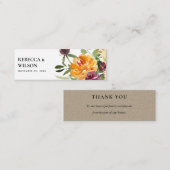 CARTE DE VISITE MINI MERCI MARIAGE BUNCH EN FLORE JAUNE CLAIR (Devant / Derrière)
