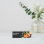 CARTE DE VISITE MINI MERCI MARIAGE JAUNE NOIR ORANGE FLORA BUNCH (Debout devant)