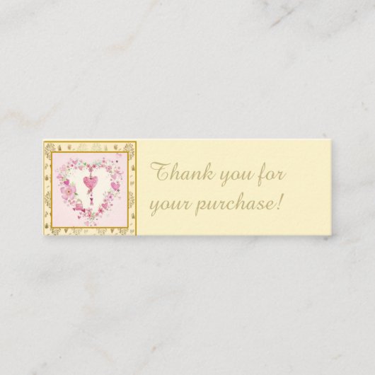 Carte De Visite Mini Merci pour la commande Floral Heart (Devant)