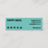 Carte De Visite Mini Merci pour votre commande Médias sociaux Icônes Ch (Dos)