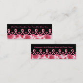 Carte De Visite Mini Merci rose de ruban (Devant / Derrière)