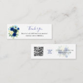 Carte De Visite Mini Merci Royal Blue Rose Code remise QR Insérer (Devant / Derrière)