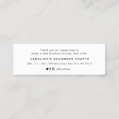 Carte De Visite Mini merci script rose parties scintillant insert busin (Dos)