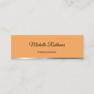 Carte De Visite Mini Métallique orange simple