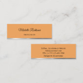 Carte De Visite Mini Métallique orange simple (Devant / Derrière)