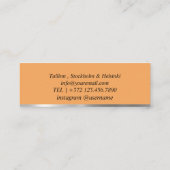 Carte De Visite Mini Métallique orange simple (Dos)
