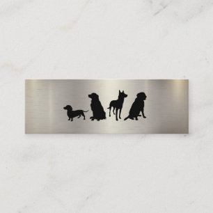 Carte De Visite Mini Meute canine Fond métallique brillant pour la fo