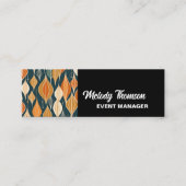 Carte De Visite Mini Mi-Siècle Atomique gouttes Ochre Moderne Rétro (Devant)