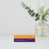 Carte De Visite Mini Mi-violet mi-orange simple et moderne (Debout devant)