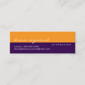 Carte De Visite Mini Mi-violet mi-orange simple et moderne (Devant)
