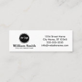 Carte De Visite Mini Mini : 7,6 cm x 2,5 cm (Devant)