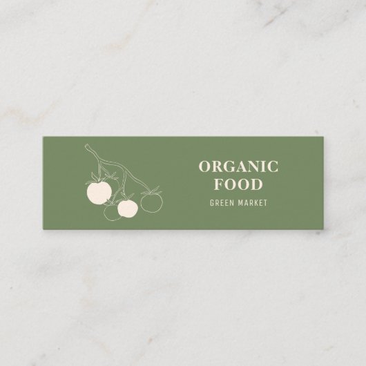Carte De Visite Mini Mini alimentation bio verte | Marché agricole mode (Devant)