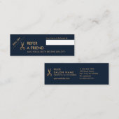 Carte De Visite Mini Mini carte de référence de coiffeur minimal de (Devant / Derrière)