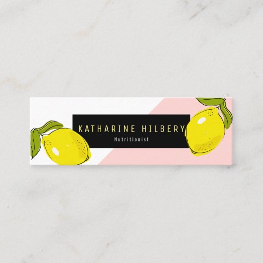 Carte De Visite Mini Mini-Carte de visite de bloc blanc rose citron mod (Devant)