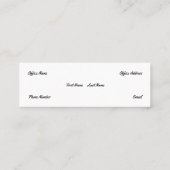 Carte De Visite Mini Mini-Carte de visite d'Hygiène (Dos)