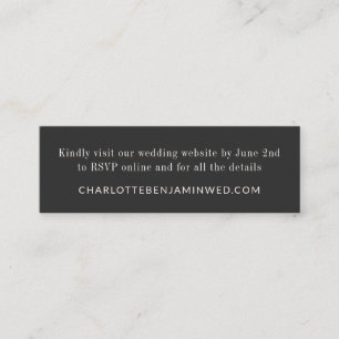 Carte De Visite Mini Mini carte en ligne RSVP noir blanc classique